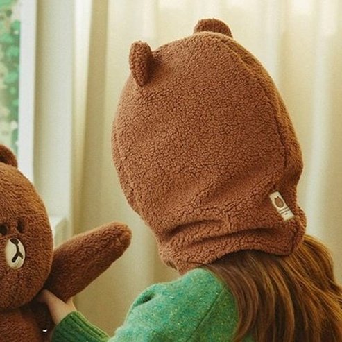 LINE FRIENDS Winter Hat Hats Brown LINE FRIENDS Kawaii Cartoon Brown Winter Warm Hat - Dondepiso