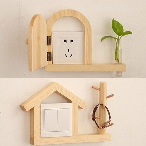 Decorative Switch Frame Home Decor Decals 3D House Design Decorative Switch Wooden Frame · Dondepiso