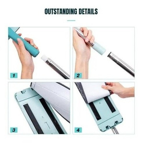 Squeeze Mop Bucket Household Cleaning Supplies Blue Squeeze mop bucket microfiber pads – Dondepiso