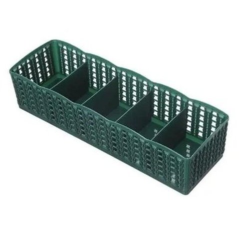 Basket Socks Organizer Household Drawer Organizer Inserts Green 5 Grid Basket Socks Organizer – Dondepiso