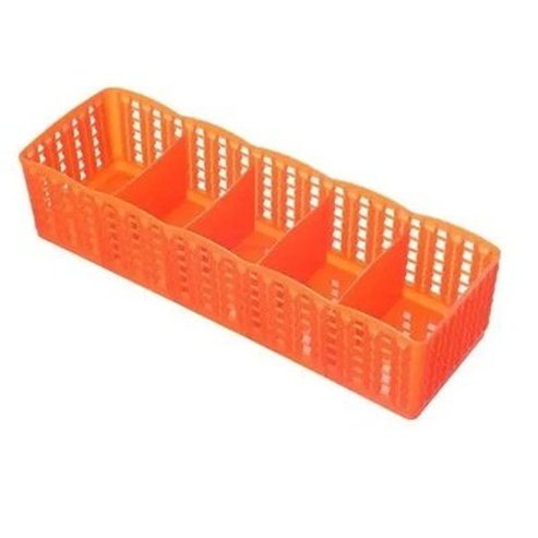 Basket Socks Organizer Household Drawer Organizer Inserts Orange 5 Grid Basket Socks Organizer – Dondepiso