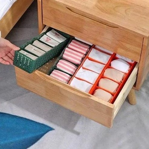 Basket Socks Organizer Household Drawer Organizer Inserts 5 Grid Basket Socks Organizer – Dondepiso