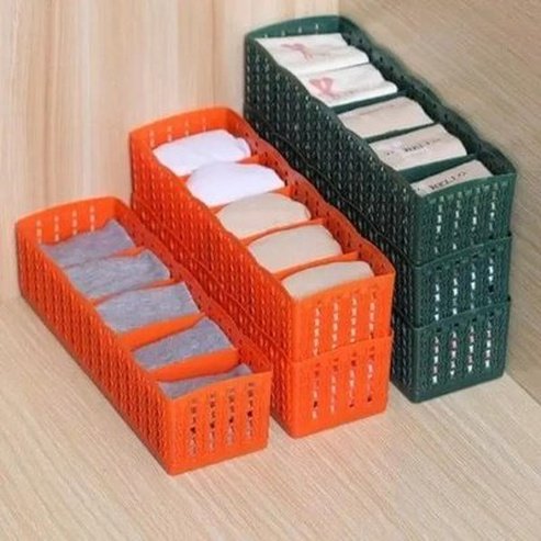 Basket Socks Organizer Household Drawer Organizer Inserts 5 Grid Basket Socks Organizer – Dondepiso