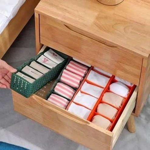Basket Socks Organizer Household Drawer Organizer Inserts 5 Grid Basket Socks Organizer – Dondepiso