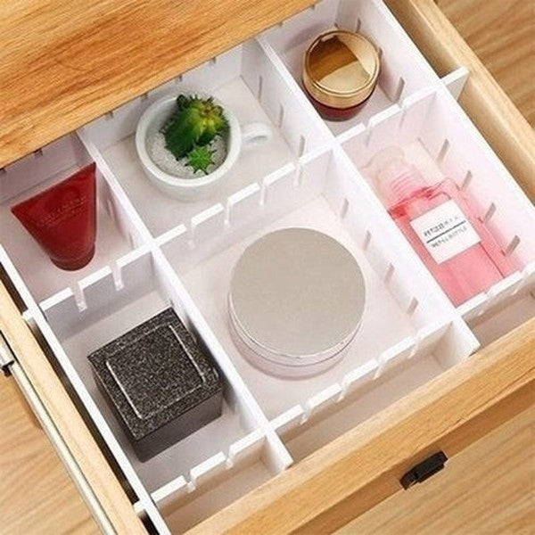 Adjustable Divider Drawer Household Drawer Organizer Inserts White Adjustable Drawer Divider Organizer Cell – Dondepiso