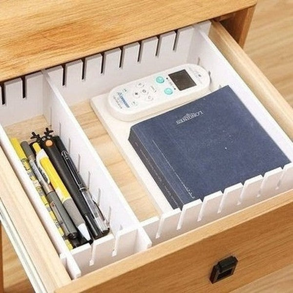 Adjustable Divider Drawer Household Drawer Organizer Inserts White Adjustable Drawer Divider Organizer Cell – Dondepiso