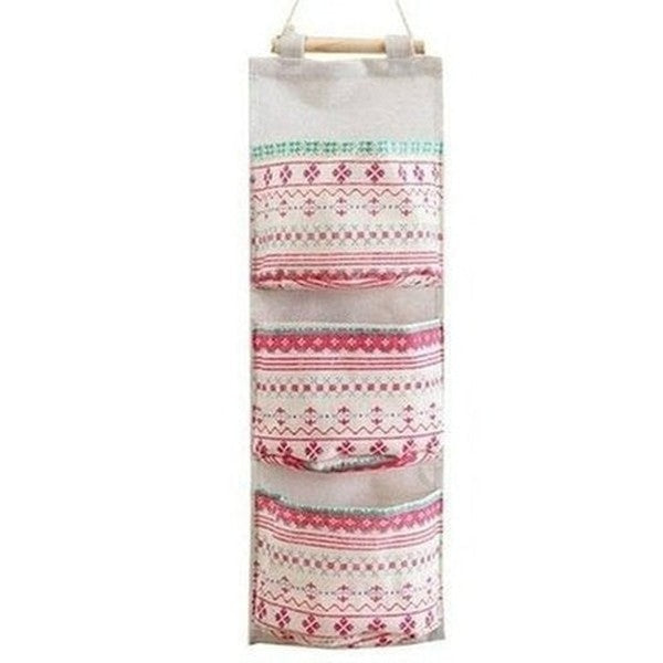 Storage Hang Bag Household Storage Bags National wind 3 Pockets Wall Mount Hanging Storage Bag – Dondepiso