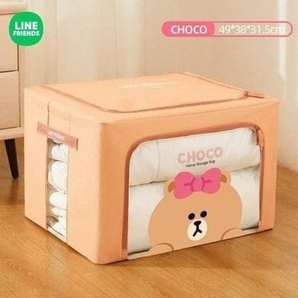 LINE FRIENDS Clothes Storage Bag Household Storage Bags LINE FRIENDS Brown Sally Cony Choco Clothes Storage Box - Dondepiso