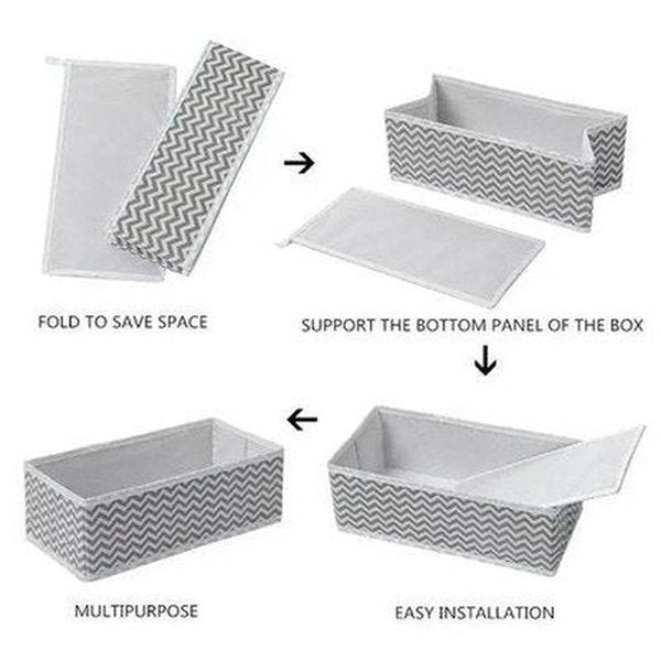 Closet Organizer Box Household Storage Containers Grey 12 Eco-Friendly Folding Closet Organizer Boxes – Dondepiso