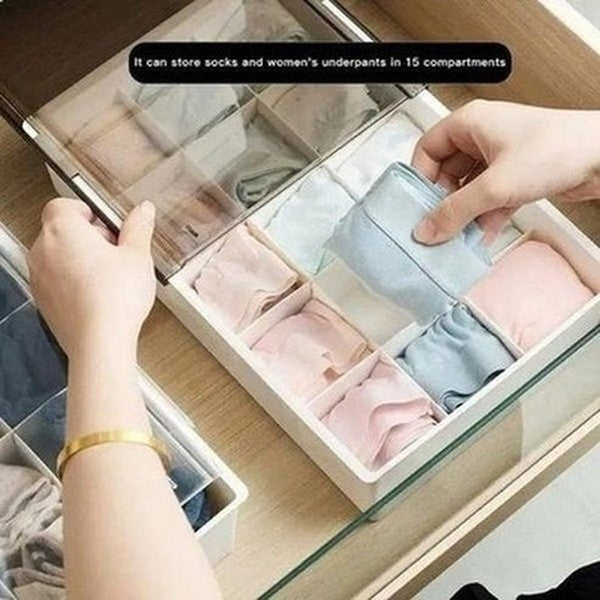 Multicell Sock Box Household Storage Containers 15 Grids Box Underwear Organizer – Dondepiso