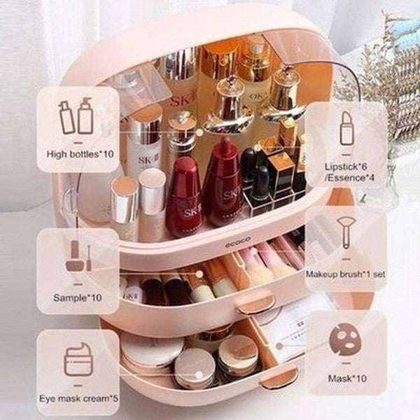 Cosmetic Storage Box Household Storage Containers White Large Capacity Dustproof Cosmetic Storage Box · Dondepiso