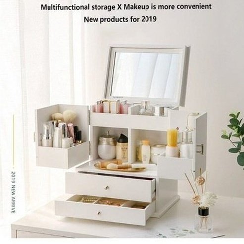 Retro Jewelry Box Household Storage Containers White Large Capacity Retro Wooden Jewelry Organizer Box · Dondepiso