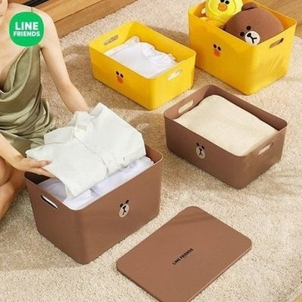 LINE FRIENDS Socks Storage Box Household Storage Containers LINE FRIENDS Cartoon Brown Sally Clothes Storage Box - Dondepiso