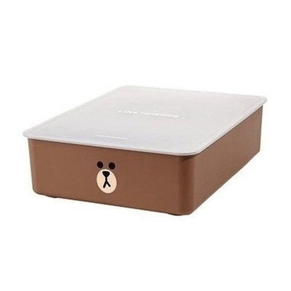 LINE FRIENDS Socks Container Household Storage Containers Brown LINE FRIENDS Cute Brown Sally Socks Organizer Container - Dondepiso