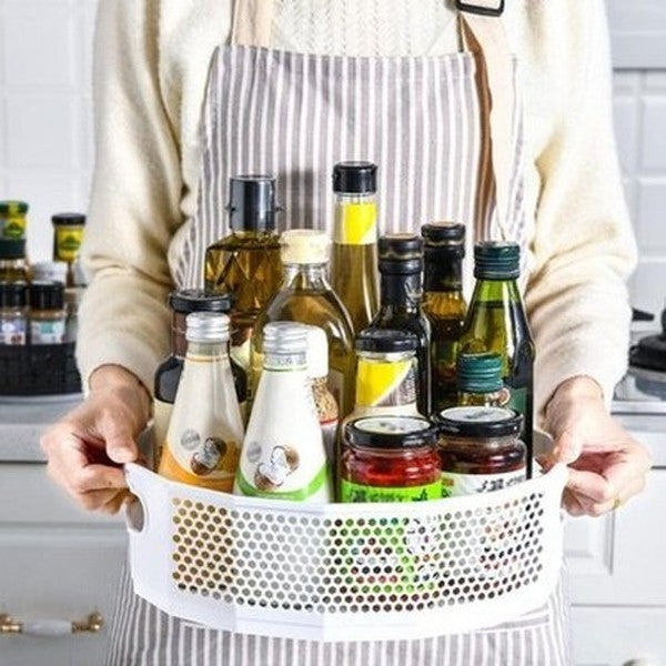 Rotating Sundries Storage Tray Household Storage Containers Rotating Large Capacity Sundries Storage Tray – Dondepiso