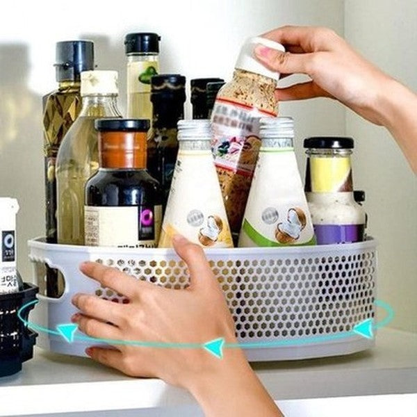 Rotating Sundries Storage Tray Household Storage Containers Rotating Large Capacity Sundries Storage Tray – Dondepiso