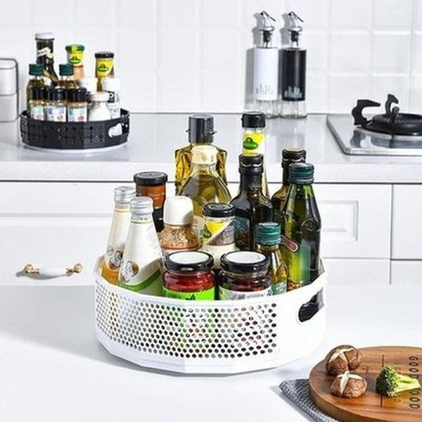 Rotating Sundries Storage Tray Household Storage Containers Rotating Large Capacity Sundries Storage Tray – Dondepiso