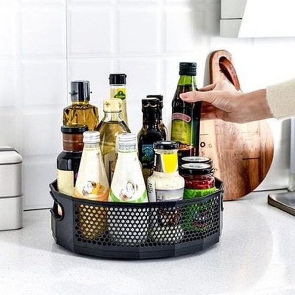 Rotating Sundries Storage Tray Household Storage Containers Rotating Large Capacity Sundries Storage Tray – Dondepiso