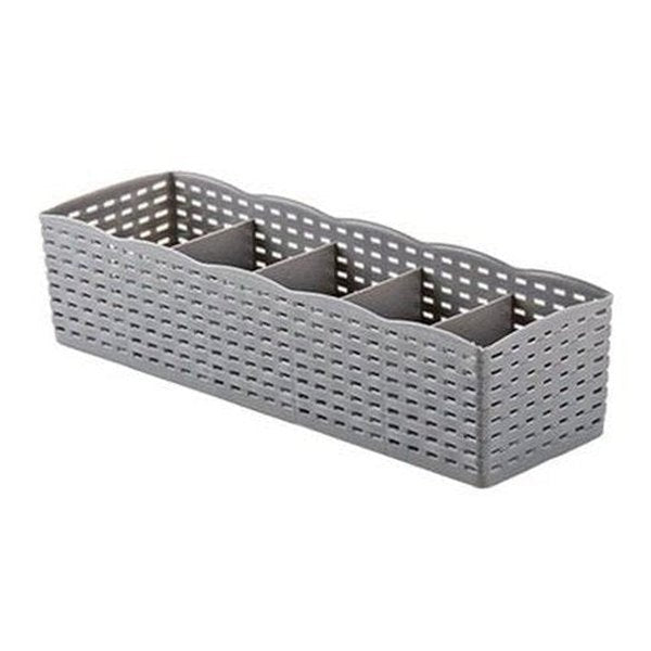 5 Grids Socks Box Household Storage Containers Gray Underwear Storage Closet Organizer Basket – Dondepiso