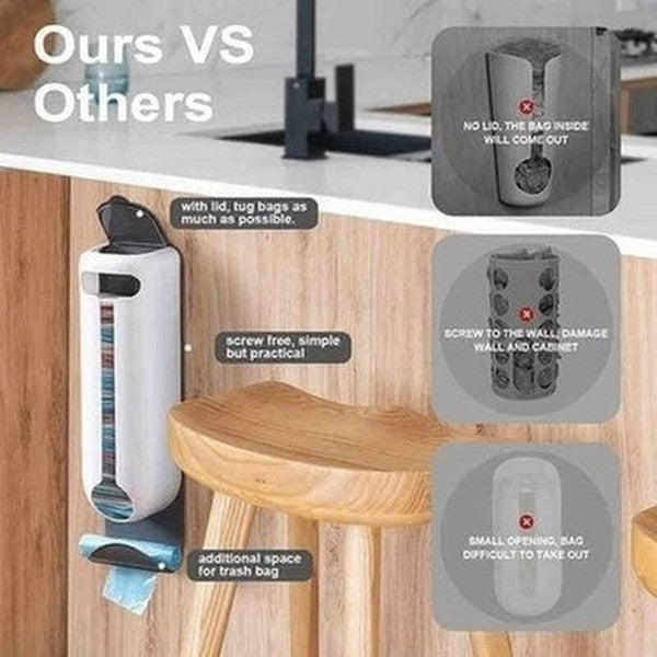 Plastic Bag Storage Rack Household Storage Containers White Wall Hanging Plastic Bag Storage Rack · Dondepiso