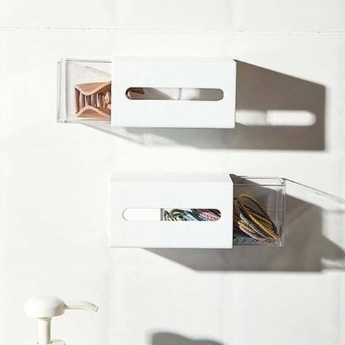 Drawer Storage Box Household Storage Drawers White Drawer Storage Organizer Wall Box Holder – Dondepiso