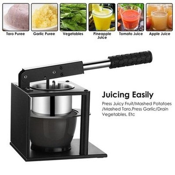Manual Press Juicer Juicers Black Heavy-Duty Stainless Steel Manual Juicer With Rod · Dondepiso
