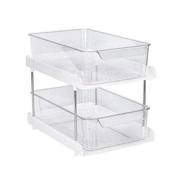 Sundries Organizer Rack Kitchen Cabinet Organizers White Double-layer kitchen organizer rack – Dondepiso