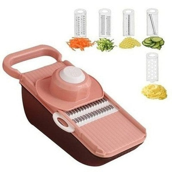 5 In 1 Vegetable Cutter Slicer Kitchen Slicers Pink 5 In 1 Fruit And Vegetable Grater & Slicer Cutter - Dondepiso