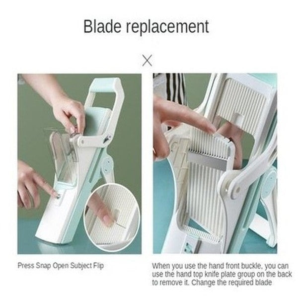 5-1 Cutter Slicer Kitchen Slicers Green 5 In 1 Kitchen Food Slicer With Basket · Dondepiso