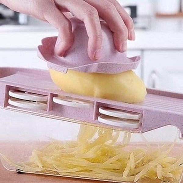 6 in 1 Vegetable Slicer Basket Kitchen Slicers 6 in 1 Vegetable Slicer Basket Set · Dondepiso