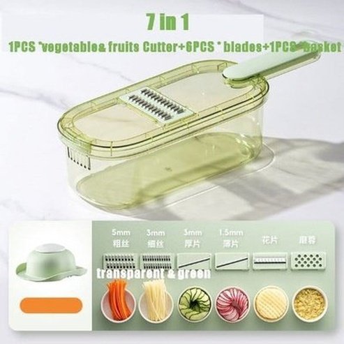 Vegetable Cutter Grater for Vegetable Slicers Shredders Multi Slicer Peeler Carrot Fruit 7 in 1 Gadgets Vegetable Cutting Tool.