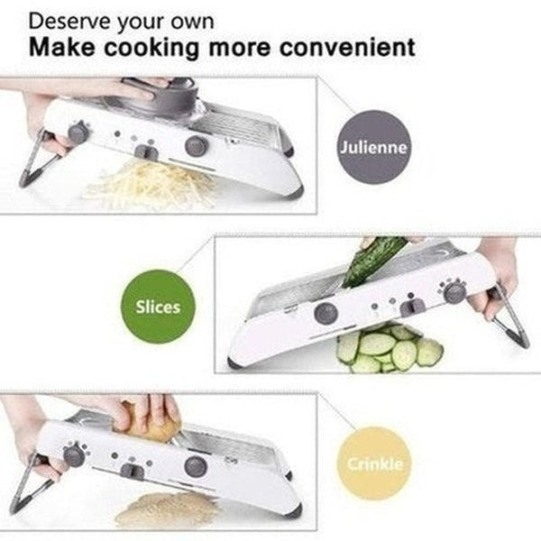 Adjustable Mandoline Slicer Kitchen Slicers White Multi-Cut Adjustable Mandoline Slicer – Dondepiso