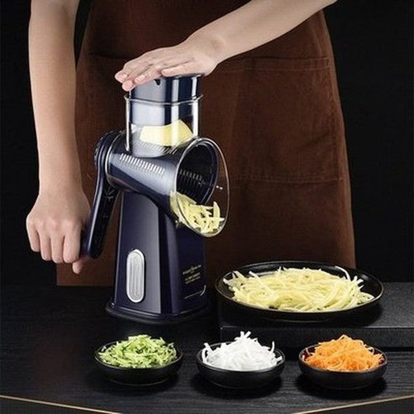 Multifunction Veggie Slicer Kitchen Slicers Navy Blue Multifunctional Manual Drum Veggie Slicer · Dondepiso