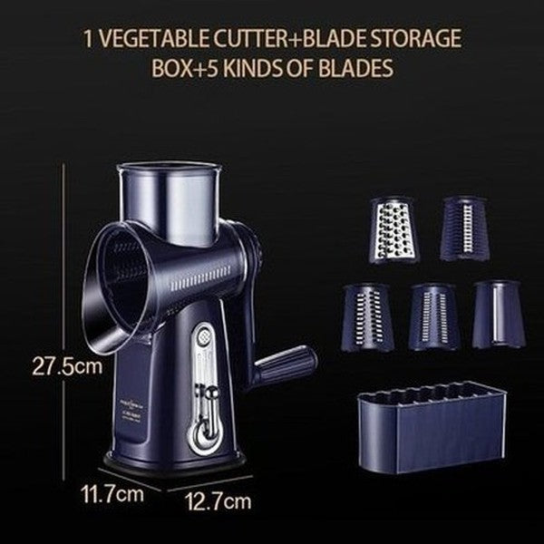 Multifunction Veggie Slicer Kitchen Slicers Navy Blue Multifunctional Manual Drum Veggie Slicer · Dondepiso