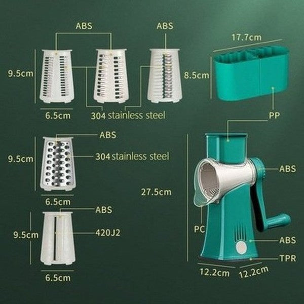 Multifunction Veggie Slicer Kitchen Slicers Navy Blue Multifunctional Manual Drum Veggie Slicer · Dondepiso