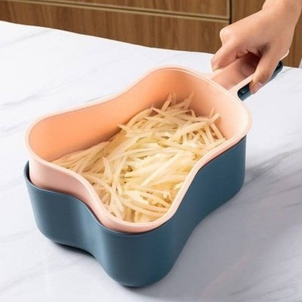 Vegetable Slicer Grater Kitchen Slicers Blue Multifunctional Vegetable Slicer Grater Basket · Dondepiso