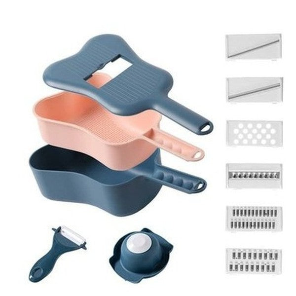 Vegetable Slicer Grater Kitchen Slicers Blue Multifunctional Vegetable Slicer Grater Basket · Dondepiso