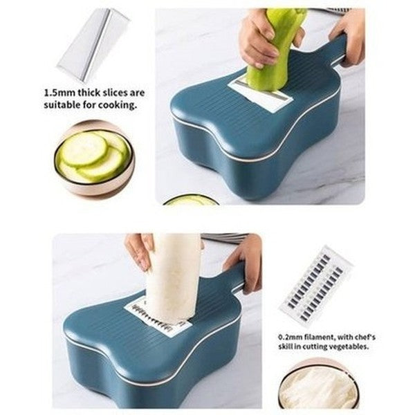 Vegetable Slicer Grater Kitchen Slicers Blue Multifunctional Vegetable Slicer Grater Basket · Dondepiso