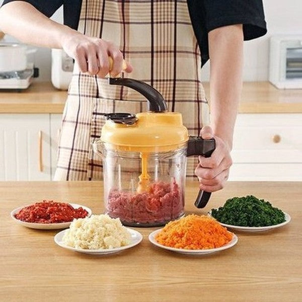Manual Food Processor Kitchen Slicers Yellow Powerful Manual Kitchen Food Processor · Dondepiso