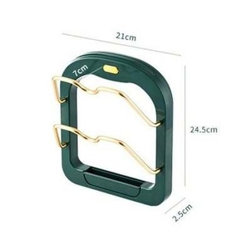 Pot Lid Rack Kitchen Utensil Holders & Racks Green Double Layer Pot Lid Holder with Drain Box · Dondepiso