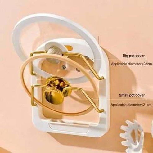 Pot Lid Rack Kitchen Utensil Holders & Racks Double Layer Pot Lid Holder with Drain Box · Dondepiso