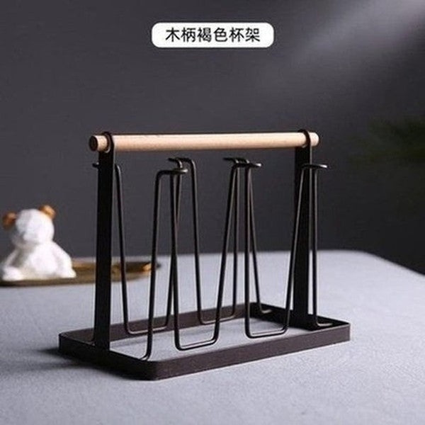Golden Mug Drying Rack Kitchen Utensil Holders & Racks Golden Golden 6 Mugs Drying Rack Holder · Dondepiso