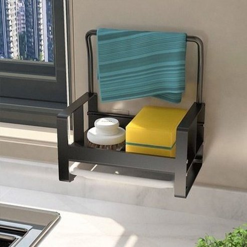 Cleaning Brush Sink Rack Kitchen Utensil Holders & Racks Black Large sink rack for cleaning brushes · Dondepiso