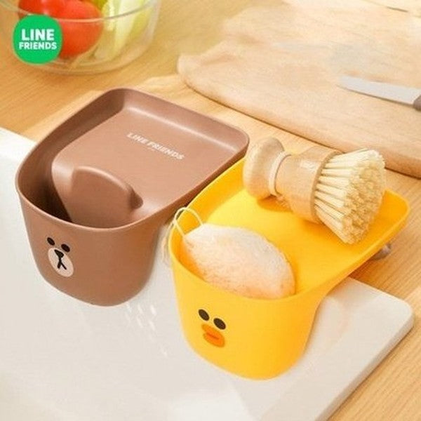 LINE FRIENDS Sink Storage Rack Kitchen Utensil Holders & Racks Sally LINE FRIENDS Cartoon Brown Sally Cony Sink Storage Rack - Dondepiso