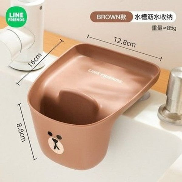LINE FRIENDS Sink Storage Rack Kitchen Utensil Holders & Racks LINE FRIENDS Cartoon Brown Sally Cony Sink Storage Rack - Dondepiso