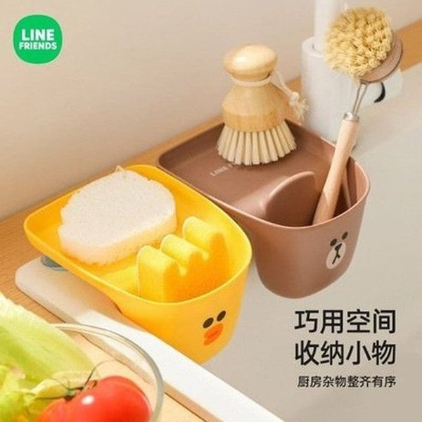 LINE FRIENDS Sink Storage Rack Kitchen Utensil Holders & Racks LINE FRIENDS Cartoon Brown Sally Cony Sink Storage Rack - Dondepiso