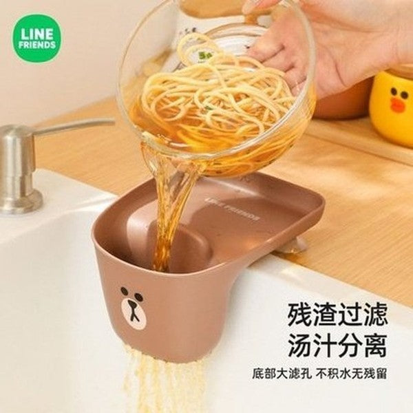 LINE FRIENDS Sink Storage Rack Kitchen Utensil Holders & Racks LINE FRIENDS Cartoon Brown Sally Cony Sink Storage Rack - Dondepiso