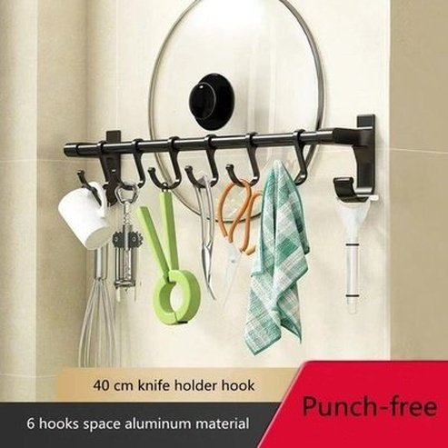 Hook Storage Rack Kitchen Utensil Holders & Racks Multi-function Hook Pot Lid Knife Storage Rack · Dondepiso