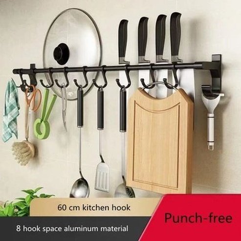 Hook Storage Rack Kitchen Utensil Holders & Racks Multi-function Hook Pot Lid Knife Storage Rack · Dondepiso