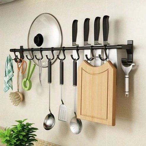 Hook Storage Rack Kitchen Utensil Holders & Racks Multi-function Hook Pot Lid Knife Storage Rack · Dondepiso